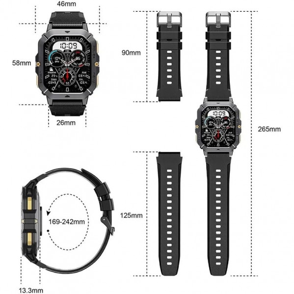 Смарт-годинник Oukitel BT101 Black (6931940739825)