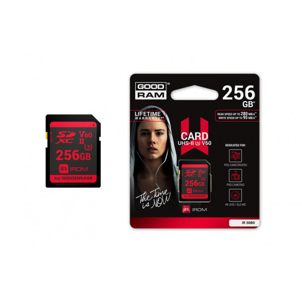 Карта пам`ятi SDXC 256GB UHS-II/U3 GOODRAM IRDM R280/W95MB/s (IR-S6B0-2560R11)