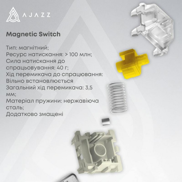 Клавіатура Ajazz AK680 MAX Magnetic Switch RGB USB White (AK680-M-BWD-AW)