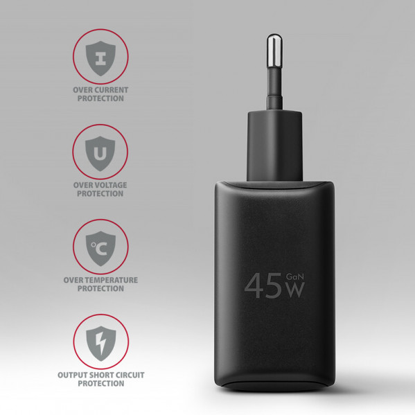 Зарядний пристрій Axagon 45W Black (ACU-PQ45)