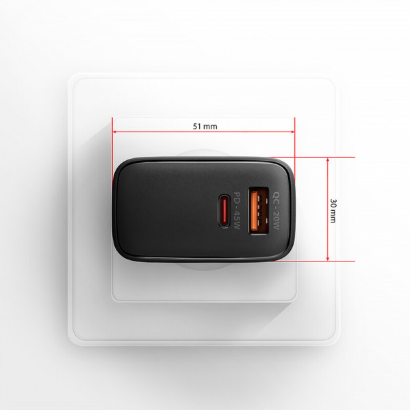Зарядний пристрій Axagon 45W Black (ACU-PQ45)
