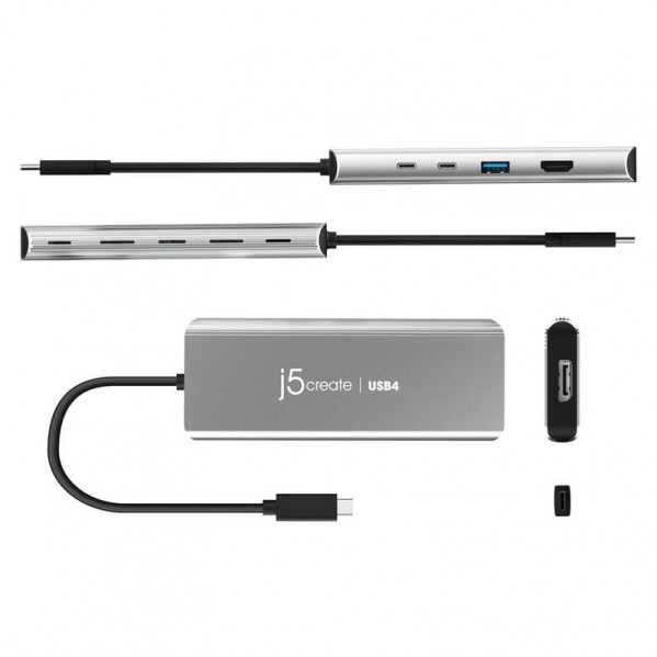 USB-хаб J5create USB-C 5-в-1 Grey (JCD401-N)