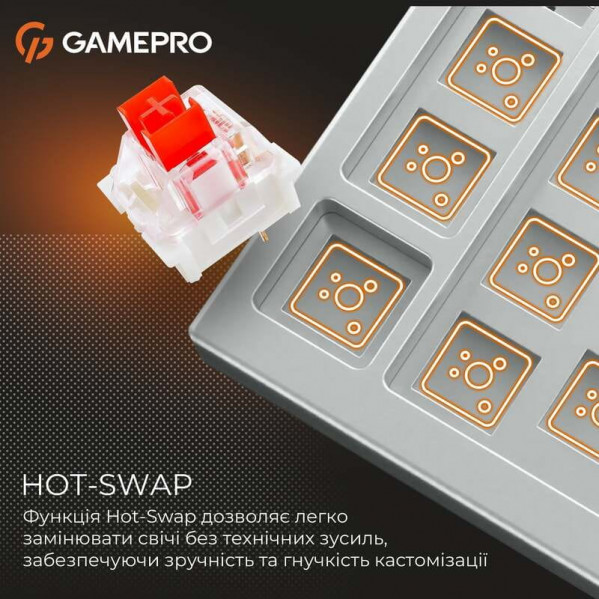 Клавіатура GamePro Genesis Metallic MK144G Outemu Red Swithes USB Gray
