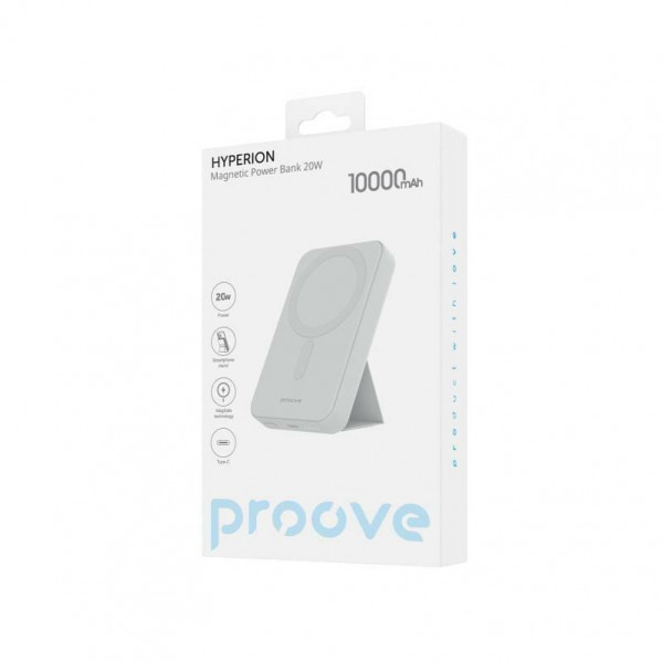Універсальна мобільна батарея Proove Hyperion Qi 20W 10000mAh White (PBHN15020002)