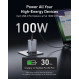 Мережевий зарядний пристрій Anker PowerPort GaNPrime 100W 2xUSB Type-C, USB Type-A Silver (A2688341)