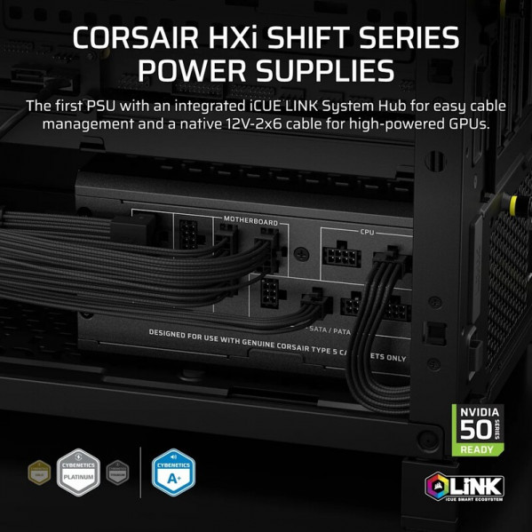 Блок живлення Corsair HX1200i Shift ATX 3.1 1200W (CP-9020267)
