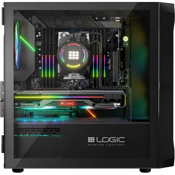Корпус LogicConcept Portos Mesh+Glass ARGB Black без БЖ (AM-PORTOS-10-0000000-0002)