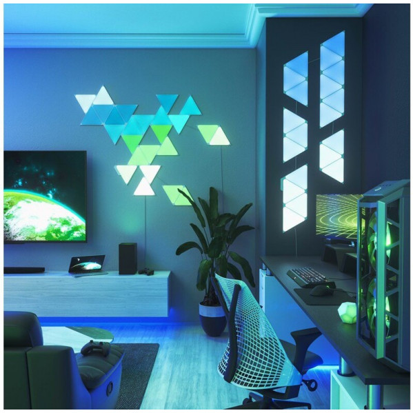 Розумна система освітлення Nanoleaf Shapes Triangles Starter Kit Apple HomeKit, 15 шт. (NL47-6002TW-15PK)