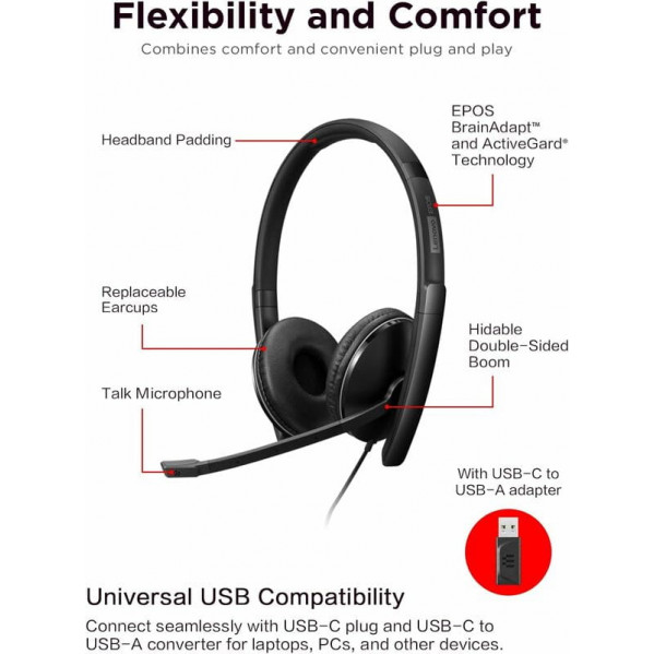 Гарнiтура Lenovo Wired ANC Headset Black (4XD1M45627)