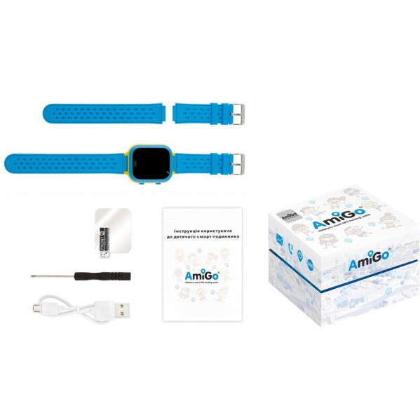 Дитячий смарт-годинник AmiGo GO009 Glory Camera+LED WIFI Blue Yellow