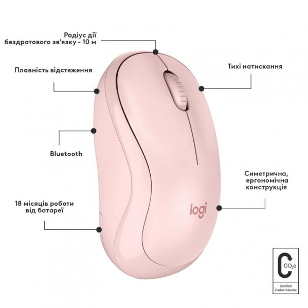 Миша бездротова Logitech M240 Silent Rose (910-007121)