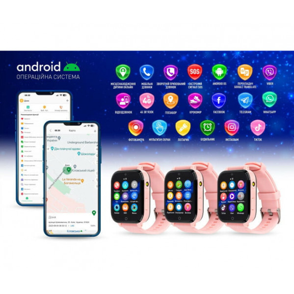 Дитячий смарт-годинник Garmix PointPRO-300 4G/GPS/WiFi Pink