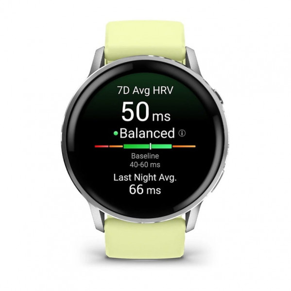 Смарт-годинник Garmin Venu 4 45mm Silver with Citron Silicone (010-03014-42)