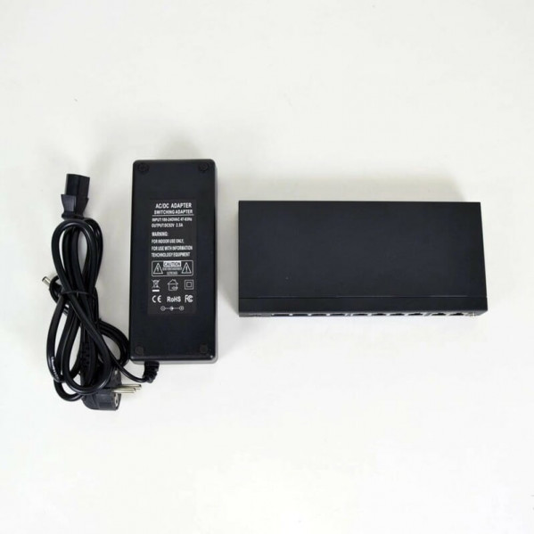 POE комутатор ATIS PoE-1010-8P/250m/8L