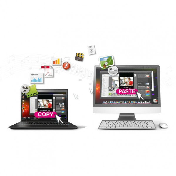 Адаптер J5create USB-A/USB-A (M/M), 1.8 м, White (JUC400-N)
