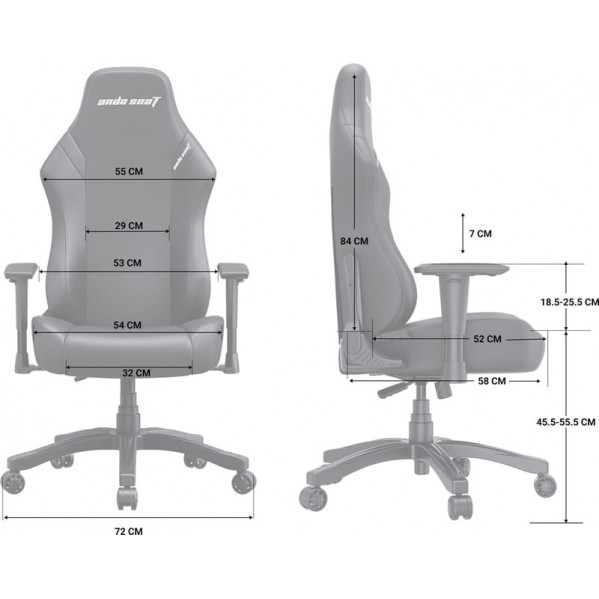 Крісло для геймерів Anda Seat Luna Size L Grey (AD18-44-G-F)