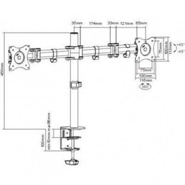 Кронштейн ITech MBS-12F (для 2-х моніторів)
