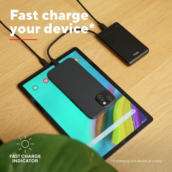 Універсальна мобільна батарея Trust Fiera 10000mAh 20W Black (25880)