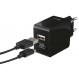 Мережевий зарядний пристрій Trust Urban Fast Dual USB-C&USB (17W, 2USB 3.0A) Black (21589)
