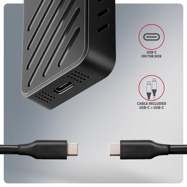 Зовнішня кишеня Axagon NVMe M.2 2242/2260/2280 USB Type-C 3.2 Black (EEM2-20G)