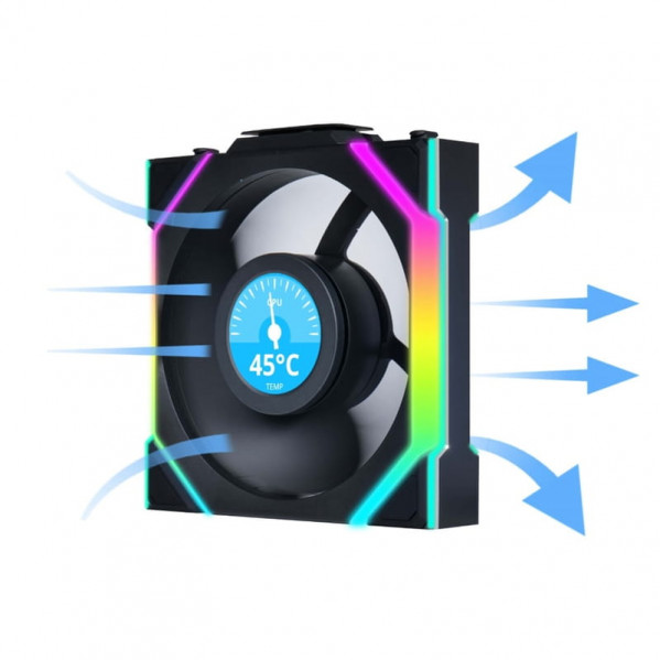Вентилятор Lian Li Uni Fan SL Wireless LCD 120-3 Black (G99.12SLLCD1W3B.00)