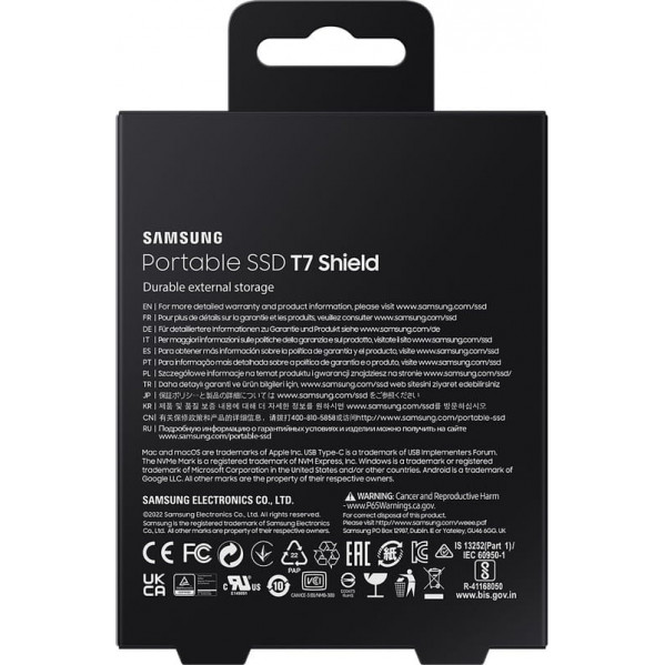 Накопичувач зовнішній SSD 1TB Samsung T7 Shield Blue (MU-PE1T0R/EU)