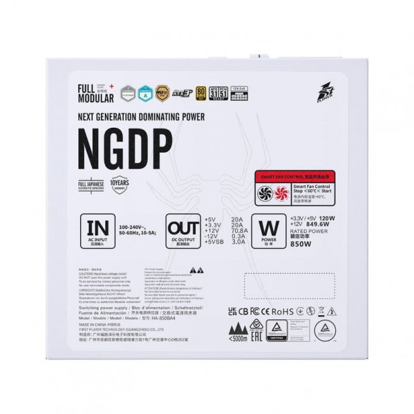 Блок живлення 1stPlayer HA-850BA4 White (NGDP-GLD-850-WH-EU) 850W