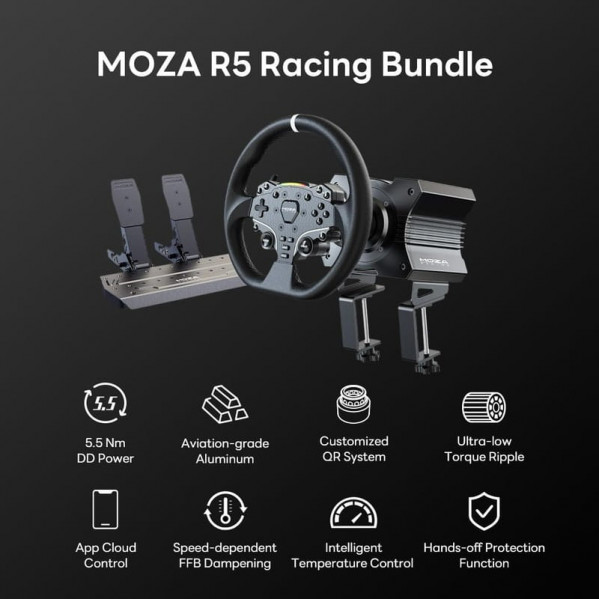Кермо і педалі MOZA Racing R5 Racing Bundle for PC (RS20)