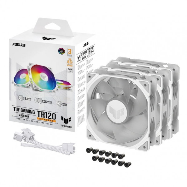 Вентилятор Asus TUF Gaming TR120 ARGB Reverse Triple Pack White (90DA00D3-B09020)