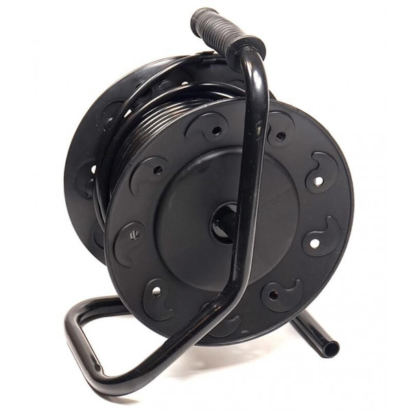 Подовжувач на котушці PowerPlant JY-2002/15 (PPRA10M150S4) 4 розетки, 15 м, чорно-жовтий