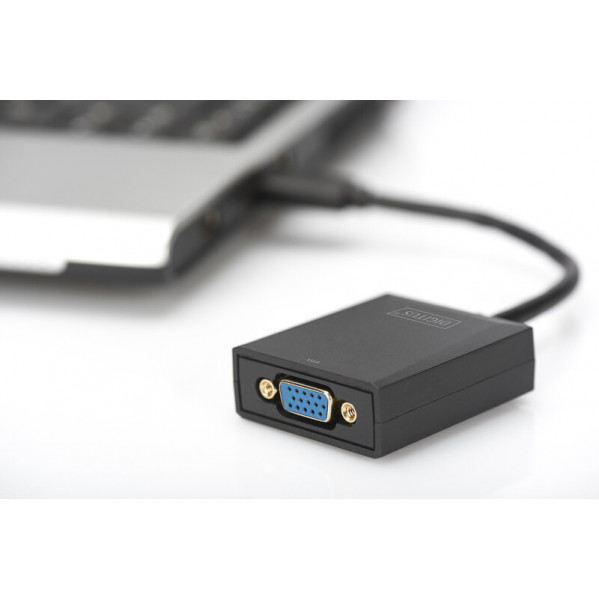 Адаптер Digitus USB 3.0-VGA (M/F), 0.15 м, Black (DA-70840)