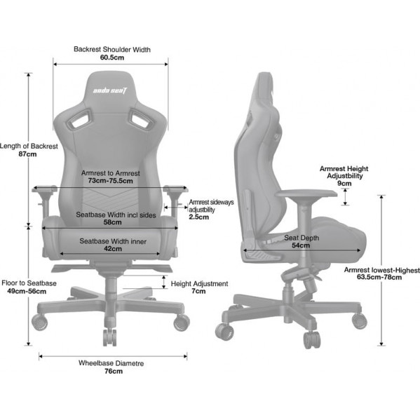 Крісло для геймерів Anda Seat Kaiser 2 Size XL Black/Maroon (AD12XL-02-AB-PV/C-A05)