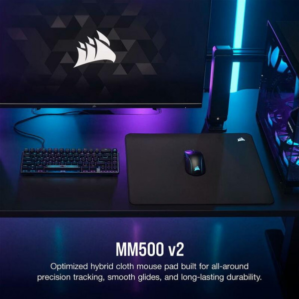 Iгрова поверхня Corsair MM500 v2 Hybrid Cloth L Black (CH-941B161-WW)