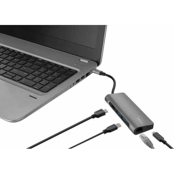 USB-хаб Trust Dalyx Aluminium USB Type-C 7-в-1 (23775)