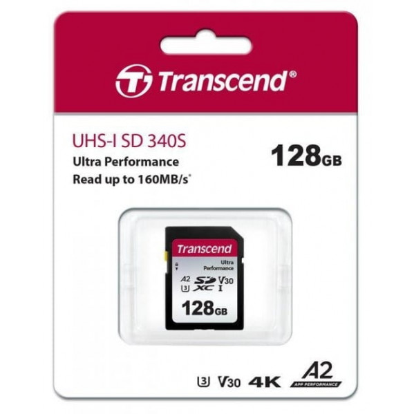 Карта пам`яті SDXC 128GB UHS-I/U3 Class 10 Transcend 340S R160/W90MB/s 4K (TS128GSDC340S)