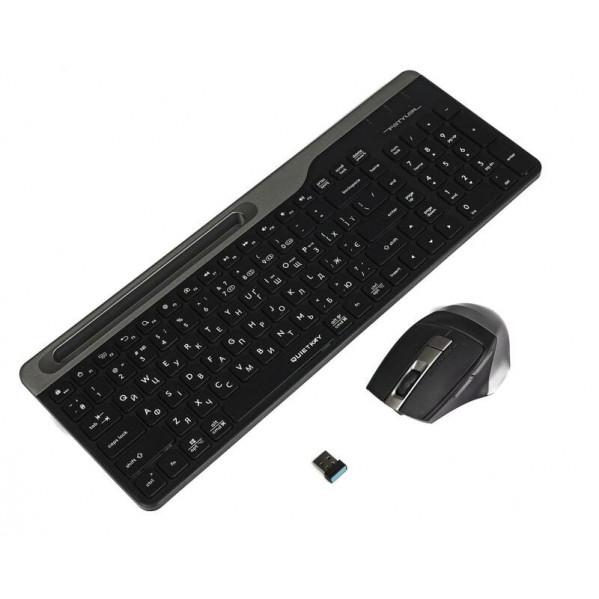 Комплект (клавіатура, миша) бездротовий A4Tech FB2535CS Smoky Grey
