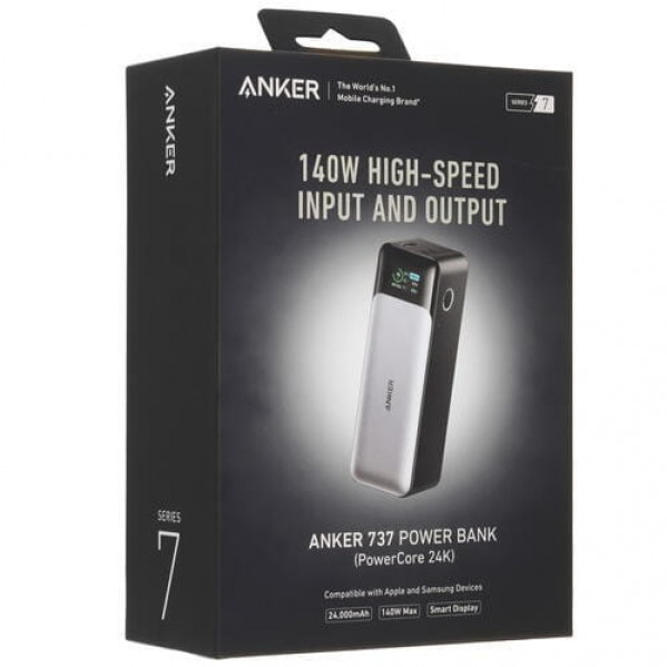 Універсальна мобільна батарея Anker PowerCore 737 GaNPrime 24000 mAh 140W Black (A1289011)