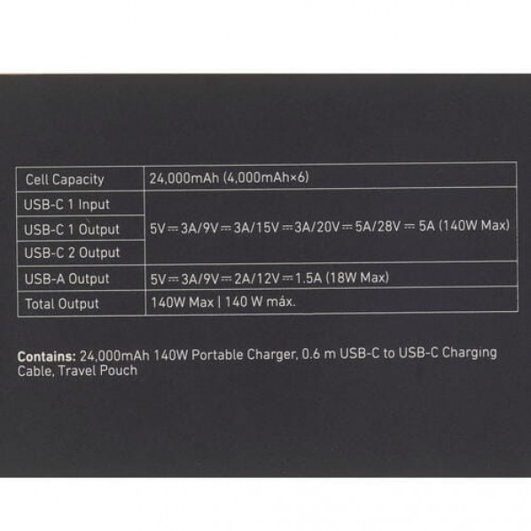 Універсальна мобільна батарея Anker PowerCore 737 GaNPrime 24000 mAh 140W Black (A1289011)