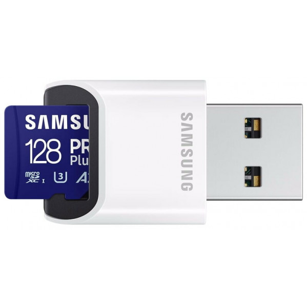 Карта пам`яті MicroSDXC 128GB UHS-I/U3 Samsung Pro Plus R180/W130MB/s + OTG Card reader (MB-MD128SB/WW)