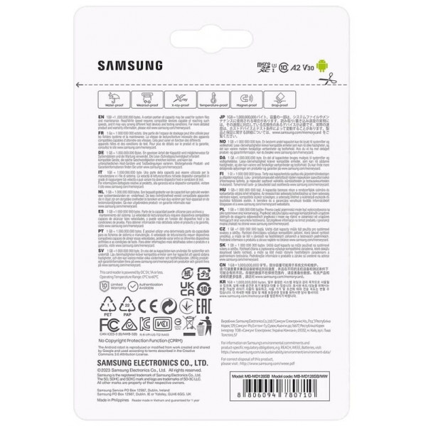 Карта пам`яті MicroSDXC 128GB UHS-I/U3 Samsung Pro Plus R180/W130MB/s + OTG Card reader (MB-MD128SB/WW)