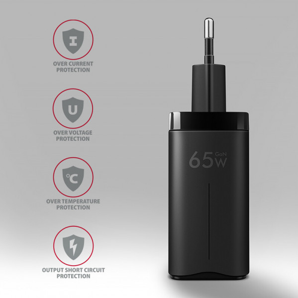 Зарядний пристрій Axagon 65W Black (ACU-DPQ65)