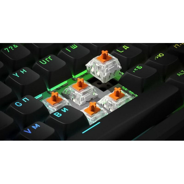 Клавіатура бездротова Hator Rockfall 3 Mecha TKL Wireless Orange Black (HTK850UA)