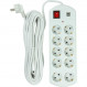 Фільтр живлення PowerPlant YS-N6065/10 (EX610563) 10 розеток, 2xUSB, 10 м, євростандарт, білий