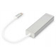 Концентратор USB-C Digitus, 3хUSB 3.0 + Gigabit Ethernet (DA-70255)