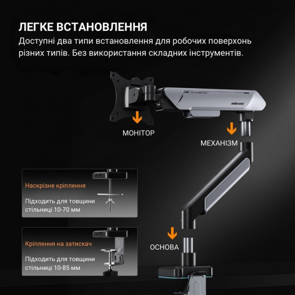 Кронштейн Anda Seat Stealth Pro II RGB 17"-42" Orange (AD-W-A9X-1S-BO) (VESA100х100)