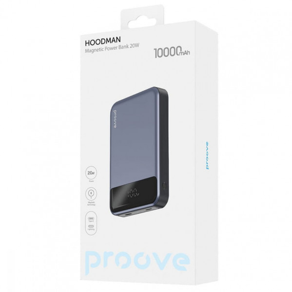 Універсальна мобільна батарея Proove Hoodman Magnetic 20W 10000mAh Black (PBH120010001)