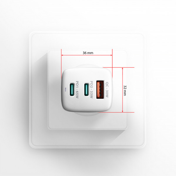 Зарядний пристрій Axagon 65W White (ACU-DPQ65W)
