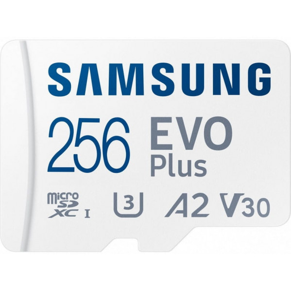 Карта пам`яті MicroSDXC  256GB UHS-I U3 V30 A2 Samsung Evo Plus + SD-адаптер (MB-MC256SA/EU)