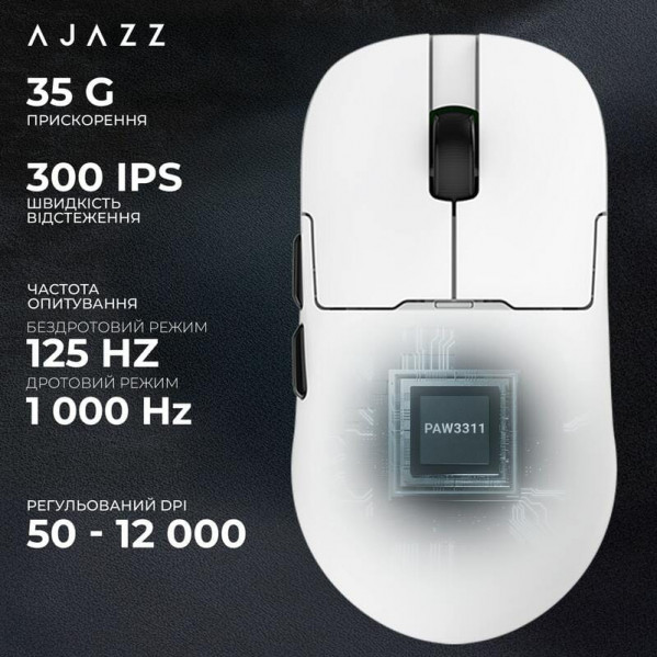 Миша бездротова Ajazz AJ159P MC White (AJ159P-MC-W)