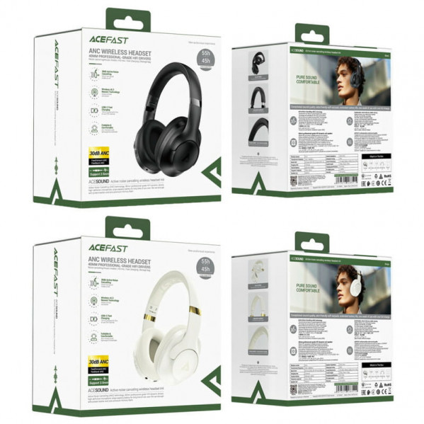 Bluetooth-гарнітура Acefast H4 ANC Black (6974316283515)